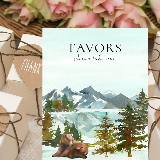 Favours Table Adventure Rustic Bears Baby Shower Poster (Creator Uploaded)
