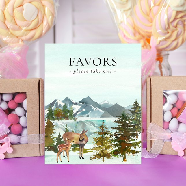Favours Table Adventure Rustic Deer Baby Shower Poster (Creator Uploaded)