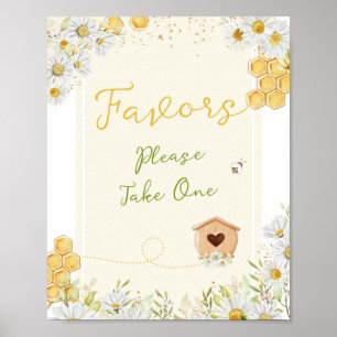 Favours Take One Bumblebee Honeycomb Chic Bee Part Poster
