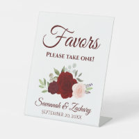 Favours Take One Burgundy Red & Pink Roses Wedding