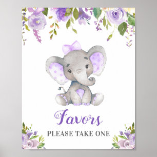 Favours Take One Little Peanut Elephant Girl Purpl Poster