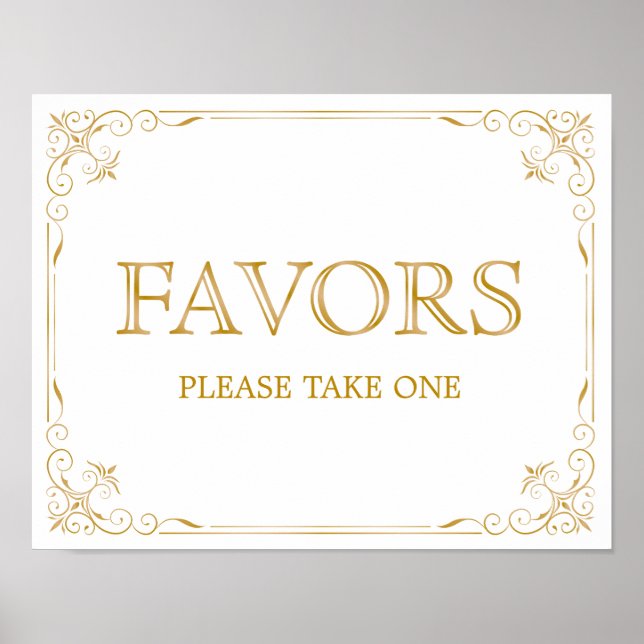 Favours Wedding Sign | Modern Calligraphy (Front)