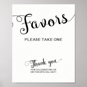 Favours Wedding Sign Please Take One