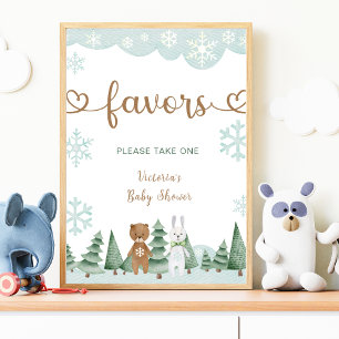 Favours Winter Snowflake Woodland Poster