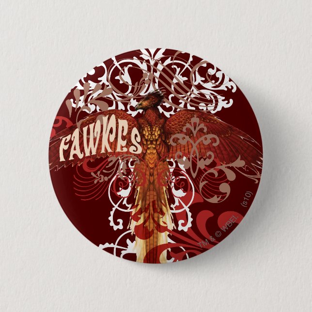 Fawkes Spread Wings 6 Cm Round Badge (Front)
