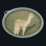 Fawn Alpaca Cria Oval Belt Buckle<br><div class="desc">A fawn alpaca cria  decorates this unique belt buckle</div>