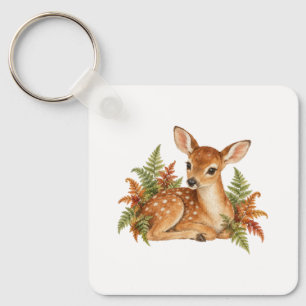 Fawn Among Ferns Key Ring