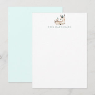 Fawn and Bird Stationery - Baby Deer Note Cards