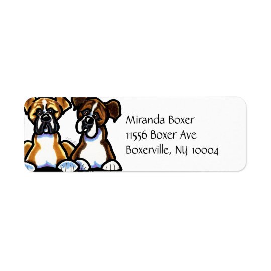 Fawn and Brindle Boxer Simple Return Address Label