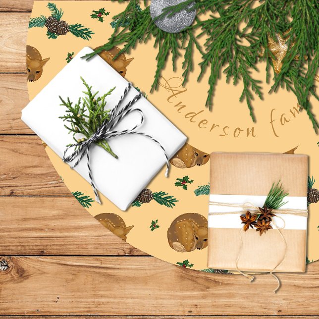  Fawn and pine branches and acorns Brushed Polyester Tree Skirt (Fawn and pine branches and acorns Brushed Polyester Tree Skirt
)