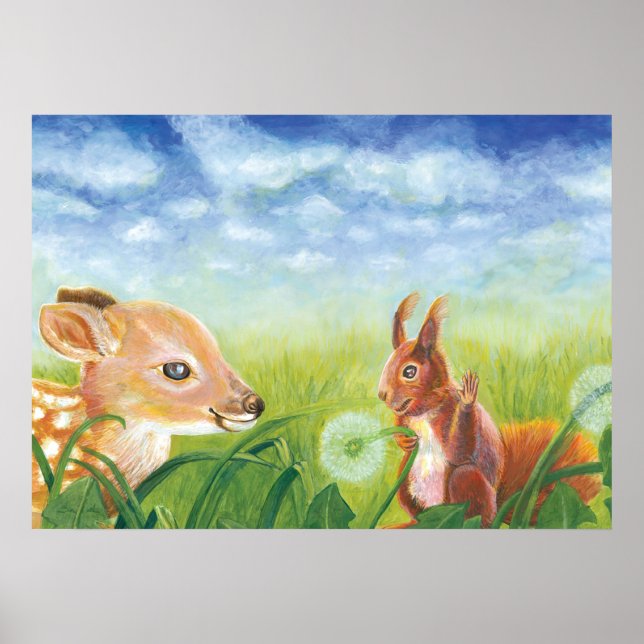 Fawn and Squirrel Poster (Front)