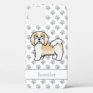 Fawn And White Havanese Cartoon Dog & Name Case-Mate iPhone Case