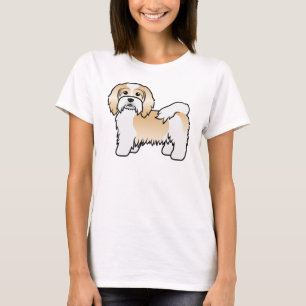 Fawn And White Havanese Cute Cartoon Dog T-Shirt