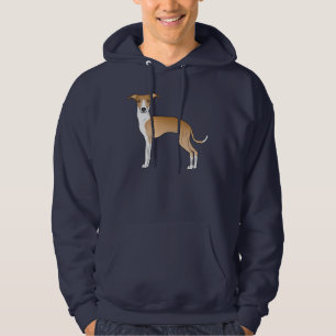 Fawn And White Italian Greyhound Cartoon Dog Hoodie