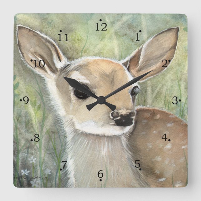 Fawn Baby Deer Wall Clock (Front)