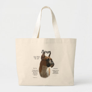 Fawn Boxer History  Large Tote Bag