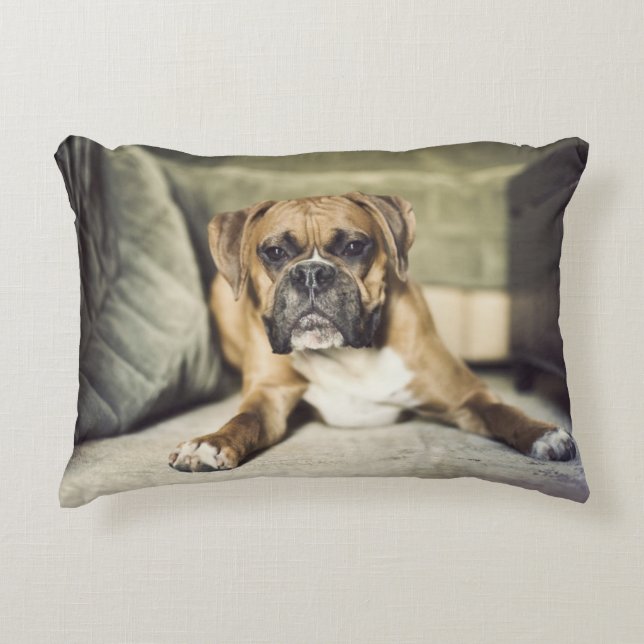 Fawn Boxer Pup Decorative Cushion (Front)