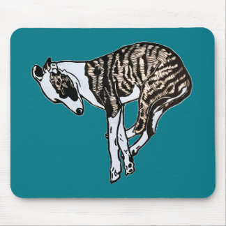 Fawn brindle sleepy Whippet Mouse Mat
