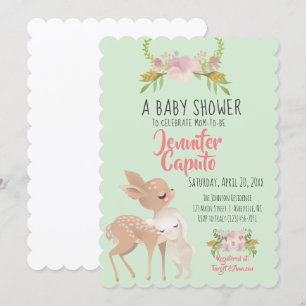 Fawn & Bunny Baby Shower Invitation