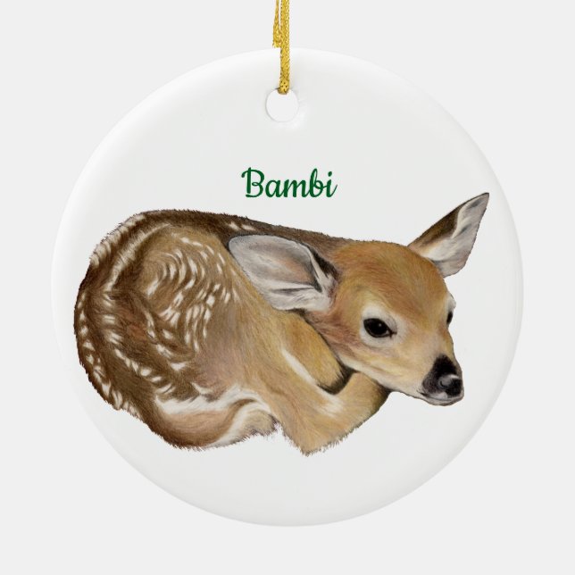 Fawn Ceramic Tree Decoration (Back)