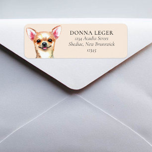 Fawn Chihuahua Dog Personalised Address