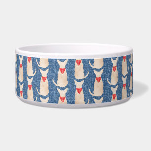 Fawn Chihuahua with Bandanna Ceramic Pet Bowl