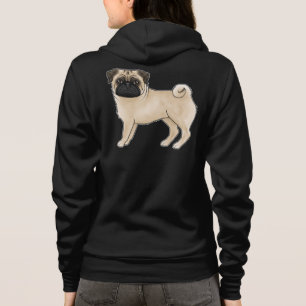 Fawn Coat Colour Pug Mops Dog Breed Illustration Hoodie