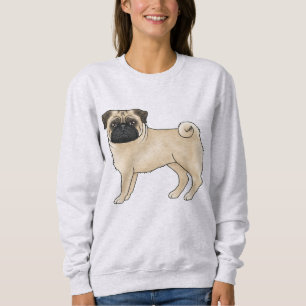 Fawn Colour Pug Mops Dog Breed Animal Design Sweatshirt