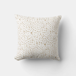 Fawn Confetti Watercolor Dots Throw Pillow