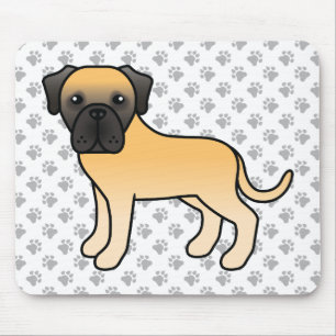 Fawn English Mastiff Cute Cartoon Dog Mouse Mat
