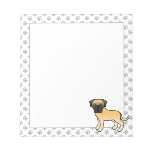 Fawn English Mastiff Cute Cartoon Dog Notepad
