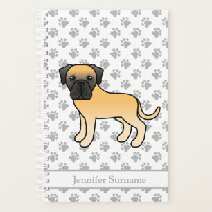 Fawn English Mastiff Cute Cartoon Dog & Text Planner