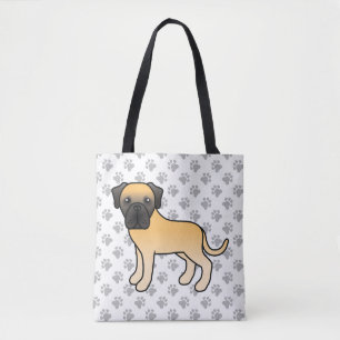 Fawn English Mastiff Cute Cartoon Dog Tote Bag