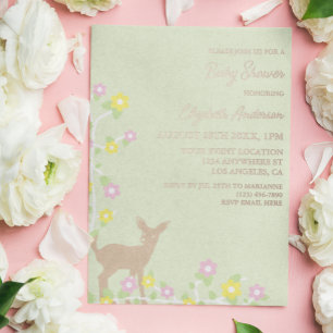Fawn Floral Girl Baby Shower