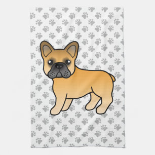 Fawn French Bulldog Cute Cartoon Dog Tea Towel