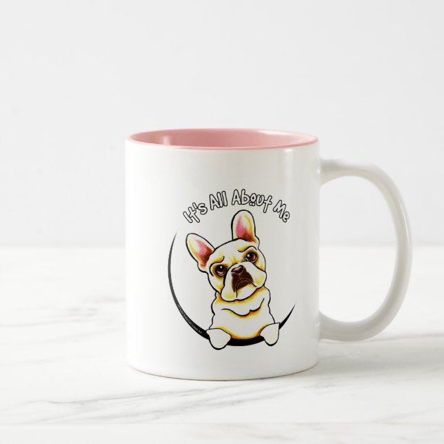 Fawn French Bulldog Its All About Me Two-Tone Coffee Mug (Right)