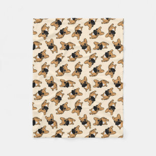 Fawn Frenchie Puppy Fleece Blanket