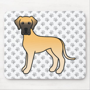 Fawn Great Dane Cute Cartoon Dog Mouse Mat