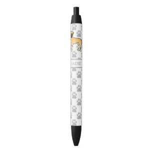 Fawn Great Dane Cute Cartoon Dog & Name Black Ink Pen