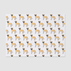 Fawn Great Dane Cute Cartoon Dog Pattern Tissue Paper