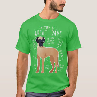 Fawn Great Dane Dog Anatomy T-Shirt