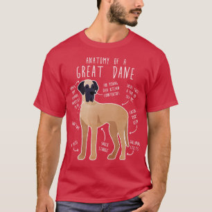 Fawn Great Dane Dog Anatomy T-Shirt