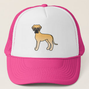 Fawn Great Dane Dog Cartoon Illustration Trucker Hat
