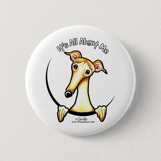 Fawn Greyhound IAAM 6 Cm Round Badge (Front)