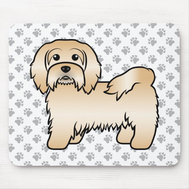 Fawn Havanese Cute Cartoon Dog Illustration Mouse Mat (Front)