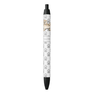 Fawn Havanese Cute Cartoon Dog Illustration & Name Black Ink Pen