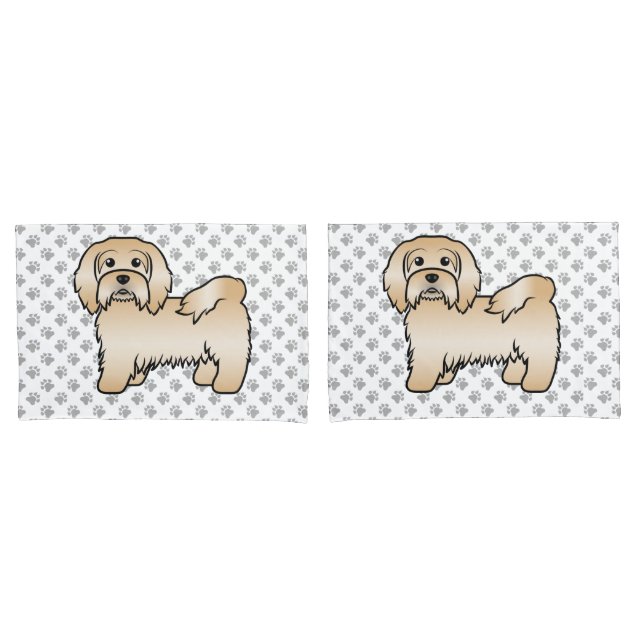 Fawn Havanese Cute Cartoon Dog Illustration Pillowcase (Front-Set)