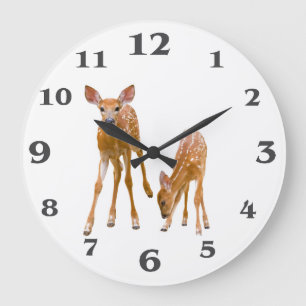 Fawn image for Round-Large-Wall-Clock Large Clock
