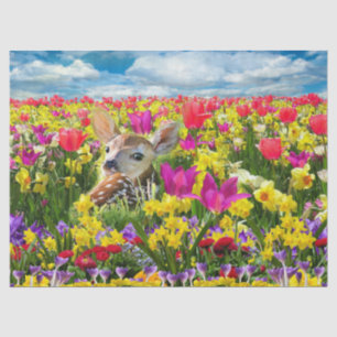 Fawn in Field of Flowers Tissue Paper
