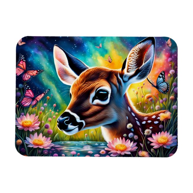 Fawn in Meadow Pond  Magnet (Horizontal)